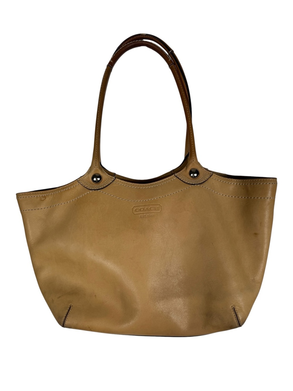 Coach Bleecker Legacy Tote, Tan Leather